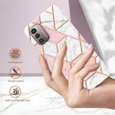 For Nokia G21 / G11 Electroplating IMD Splicing Marble TPU Phone Case(Pink White)
