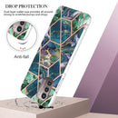 For Nokia G21 / G11 Electroplating IMD Splicing Marble TPU Phone Case(Blue Green)