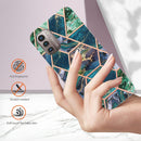 For Nokia G21 / G11 Electroplating IMD Splicing Marble TPU Phone Case(Blue Green)