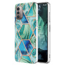 For Nokia G21 / G11 Electroplating IMD Splicing Marble TPU Phone Case(Green)
