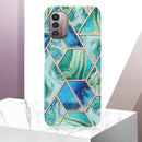 For Nokia G21 / G11 Electroplating IMD Splicing Marble TPU Phone Case(Green)