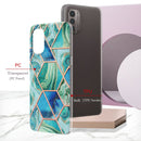For Nokia G21 / G11 Electroplating IMD Splicing Marble TPU Phone Case(Green)