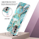 For Nokia G21 / G11 Electroplating IMD Splicing Marble TPU Phone Case(Blue)