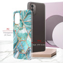 For Nokia G21 / G11 Electroplating IMD Splicing Marble TPU Phone Case(Blue)