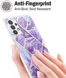 For Samsung Galaxy A13 4G Electroplating IMD Splicing Marble TPU Phone Case(Dark Purple)