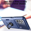 For Samsung Galaxy A32 4G Card Ring Holder PC + TPU Phone Case(Blue)