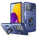 For Samsung Galaxy A33 5G Card Ring Holder PC + TPU Phone Case(Blue)