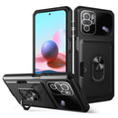 For Xiaomi Redmi Note 10 4G Card Ring Holder PC + TPU Phone Case(Black)