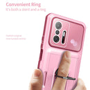 For Xiaomi Mi 11T / 11T Pro Card Ring Holder PC + TPU Phone Case(Black)