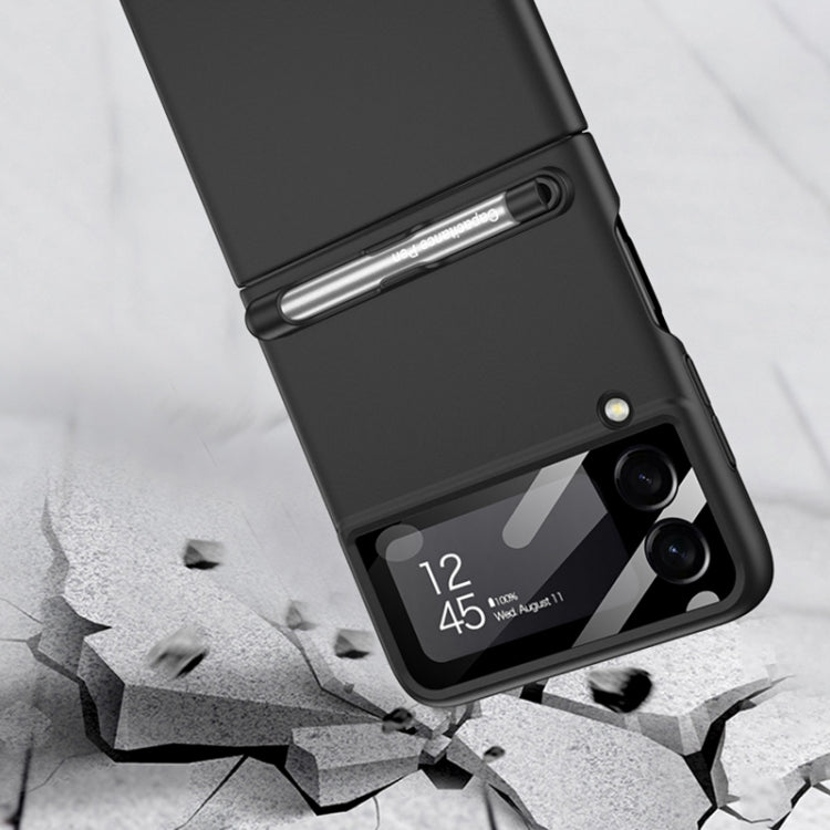 For Samsung Galaxy Z Flip3 5G GKK Integrated Ultra-thin Full Coverage Phone Flip Case with Pen(Black)