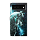 For Google Pixel 6a 3D Painting Pattern TPU + PU Leather Phone Case(Wolf)