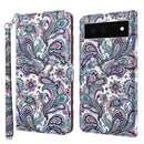 For Google Pixel 6a 3D Painting Pattern TPU + PU Leather Phone Case(Swirl Pattern)