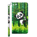 For Google Pixel 6a 3D Painting Pattern TPU + PU Leather Phone Case(Panda Climbing Bamboo)