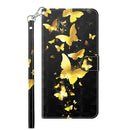 For OPPO A16 / A54 5G 3D Painting Pattern TPU + PU Leather Phone Case(Gold Butterfly)