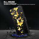 For OPPO A16 / A54 5G 3D Painting Pattern TPU + PU Leather Phone Case(Gold Butterfly)