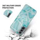 For Samsung Galaxy A33 5G IMD Marble TPU Phone Case with Folding Holder(Black)