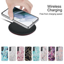 For Samsung Galaxy A33 5G IMD Marble TPU Phone Case with Folding Holder(Grey)