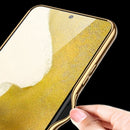 For Samsung Galaxy S22 5G GKK Plating TPU + Leather Full Coverage Phone Case(Black)