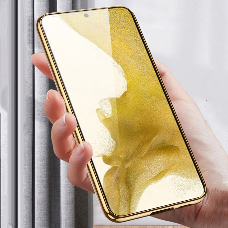 For Samsung Galaxy S22 5G GKK Plating TPU + Leather Full Coverage Phone Case(Forest Green)