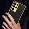 For Samsung Galaxy S22 Ultra 5G GKK Plating TPU + Leather Full Coverage Phone Case(Forest Green)