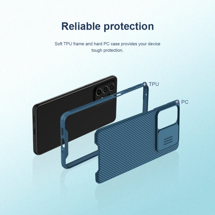 For Samsung Galaxy A73 5G NILLKIN Black Mirror Pro Series Camshield PC Phone Case(Black)