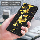 For Samsung Galaxy A13 4G 3D Painting Pattern TPU + PU Leather Phone Case(Gold Butterfly)
