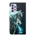 For Samsung Galaxy A13 4G 3D Painting Pattern TPU + PU Leather Phone Case(Wolf)
