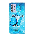 For Samsung Galaxy A13 4G 3D Painting Pattern TPU + PU Leather Phone Case(Three Butterflies)