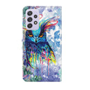 For Samsung Galaxy A13 4G 3D Painting Pattern TPU + PU Leather Phone Case(Watercolor Owl)