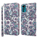 For Motorola Moto G22 3D Painting Pattern TPU + PU Leather Phone Case(Swirl Pattern)