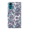 For Motorola Moto G22 3D Painting Pattern TPU + PU Leather Phone Case(Swirl Pattern)