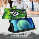 For Motorola Moto G22 3D Painting Pattern TPU + PU Leather Phone Case(Panda Climbing Bamboo)