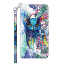 For Motorola Moto G22 3D Painting Pattern TPU + PU Leather Phone Case(Watercolor Owl)