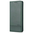 For Xiaomi 12 / 12X AZNS Magnetic Calf Texture Flip Leather Phone Case(Dark Green)