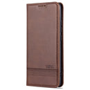 For Xiaomi 12 / 12X AZNS Magnetic Calf Texture Flip Leather Phone Case(Dark Brown)