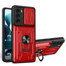 For Motorola Moto G200 5G / Edge S30 Sliding Camshield TPU+PC Phone Case with Card Slot(Red)