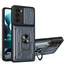 For Motorola Moto G200 5G / Edge S30 Sliding Camshield TPU+PC Phone Case with Card Slot(Grey)