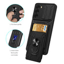 For Motorola Moto G200 5G / Edge S30 Sliding Camshield TPU+PC Phone Case with Card Slot(Black)