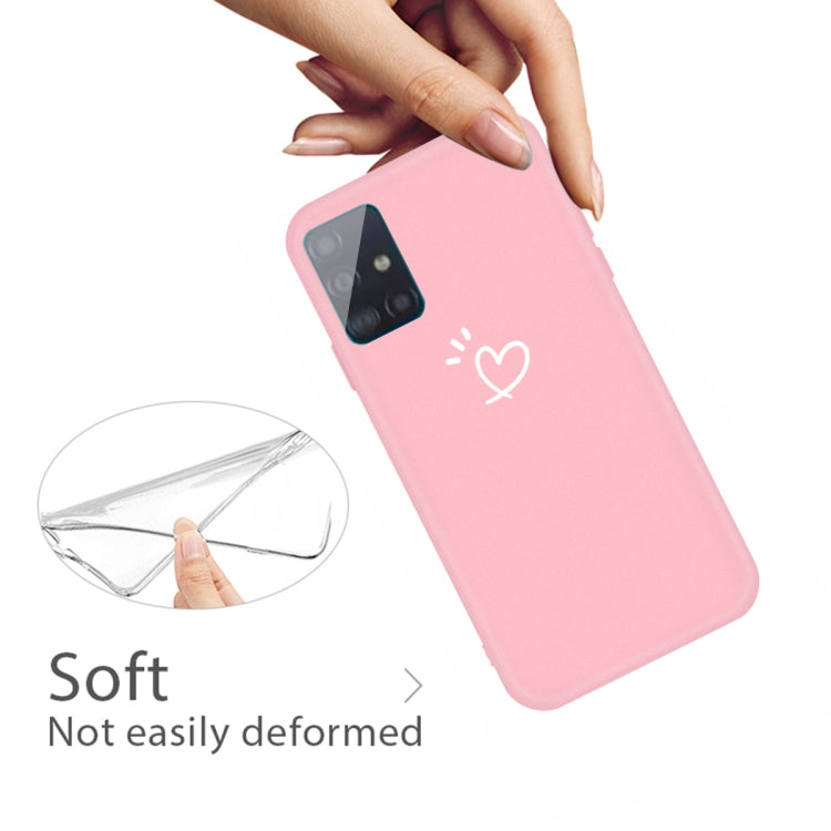 For Galaxy A51 Love Heart Pattern Frosted TPU Protective Case(Pink)