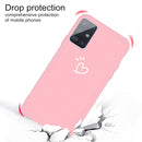 For Galaxy A51 Love Heart Pattern Frosted TPU Protective Case(Pink)
