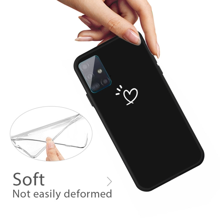 For Galaxy A51 Love Heart Pattern Frosted TPU Protective Case(Black)