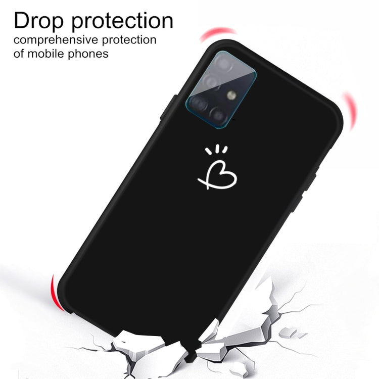 For Galaxy A51 Love Heart Pattern Frosted TPU Protective Case(Black)