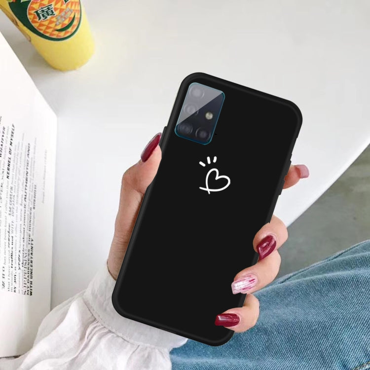 For Galaxy A51 Love Heart Pattern Frosted TPU Protective Case(Black)