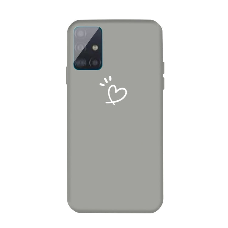 For Galaxy A51 Love Heart Pattern Frosted TPU Protective Case(Grey)