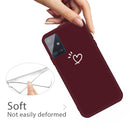 For Galaxy A51 Love Heart Pattern Frosted TPU Protective Case(Wine Red)