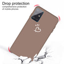 For Galaxy A51 Love Heart Pattern Frosted TPU Protective Case(Khaki)