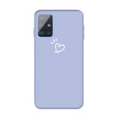 For Galaxy A51 Love Heart Pattern Frosted TPU Protective Case(Light Purple)