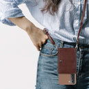 For Samsung Galaxy S22 5G Crossbody Lanyard Wallet Card Bag Phone Case(Coffee)