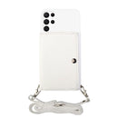 For Samsung Galaxy S22 Ultra 5G Crossbody Lanyard Wallet Card Bag Phone Case(White)