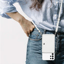 For Samsung Galaxy S22 Ultra 5G Crossbody Lanyard Wallet Card Bag Phone Case(White)